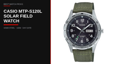 Casio MTP-S120L review graphic on Best Watch Picks